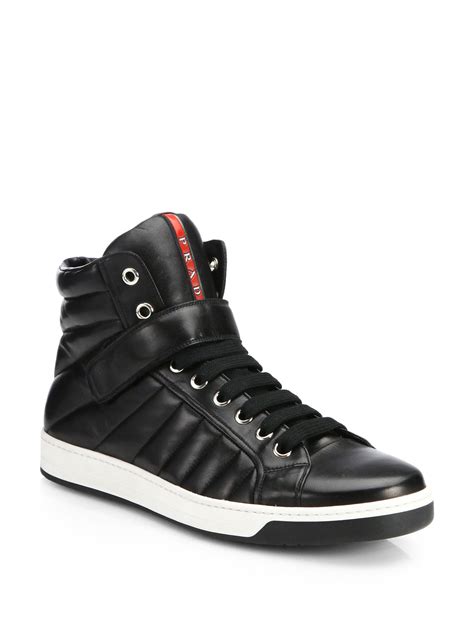 prada high top sneakers|Prada high top designer sneakers.